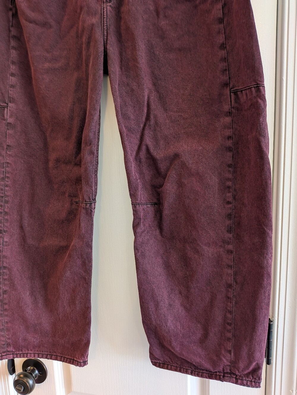 Rag & Bone Charlie High Rise Ankle Barrel Leg Jeans Burnt Burgundy Denim Size 27 - Picture 6 of 15